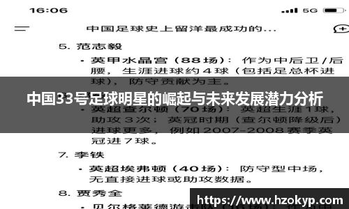 中国33号足球明星的崛起与未来发展潜力分析