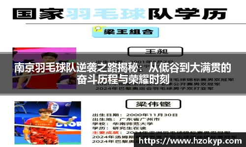 南京羽毛球队逆袭之路揭秘：从低谷到大满贯的奋斗历程与荣耀时刻