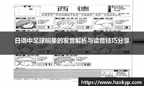日语中足球明星的发音解析与读音技巧分享